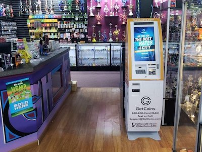 Getcoins - Bitcoin ATM - Inside of High Up Head Shop in Columbus, Ohio