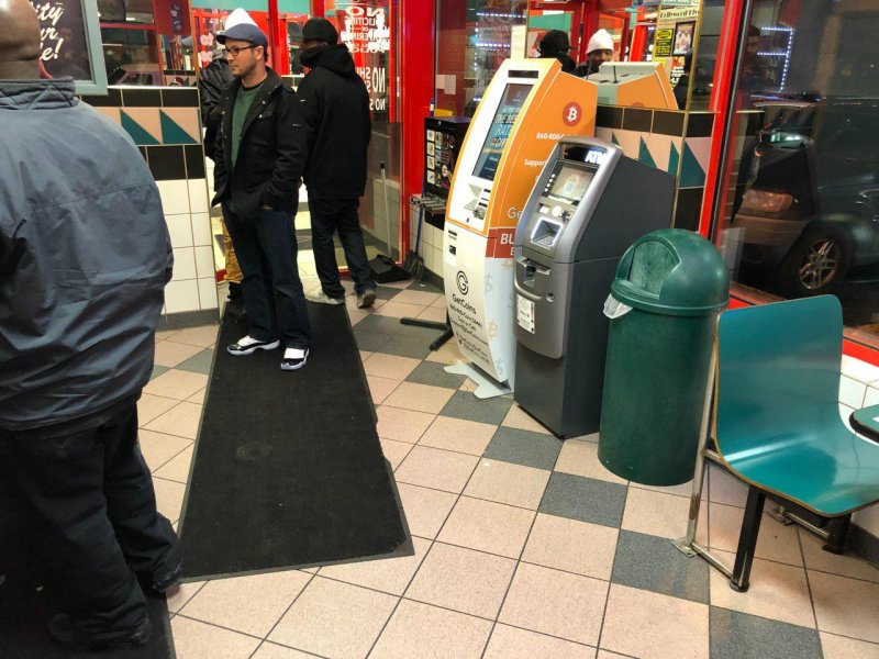 Getcoins - Bitcoin ATM - Inside of Nick's Gyro in Chicago, Illinois