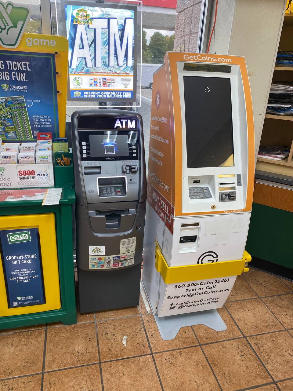 Getcoins - Bitcoin ATM - Inside of Exxon in Newport News, Virginia