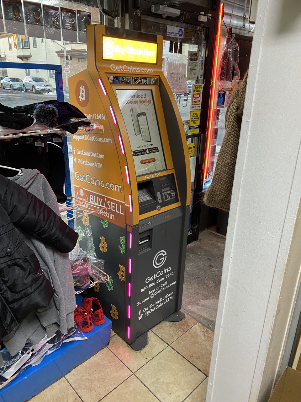 Getcoins - Bitcoin ATM - Inside of Edward Inc. Deli in Bayonne, New Jersey