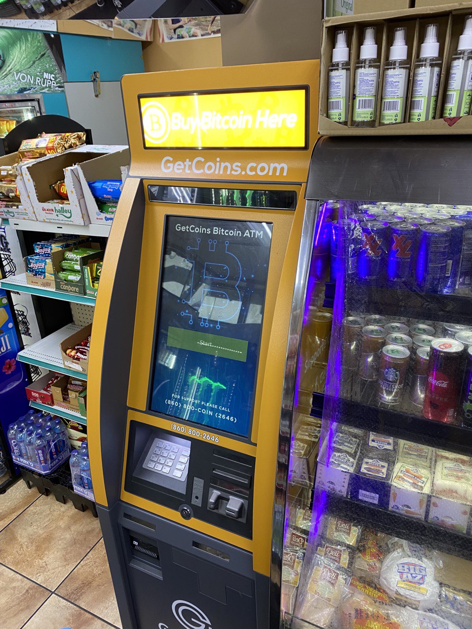 Getcoins - Bitcoin ATM - Inside of Phillips 66 in Paterson, New Jersey