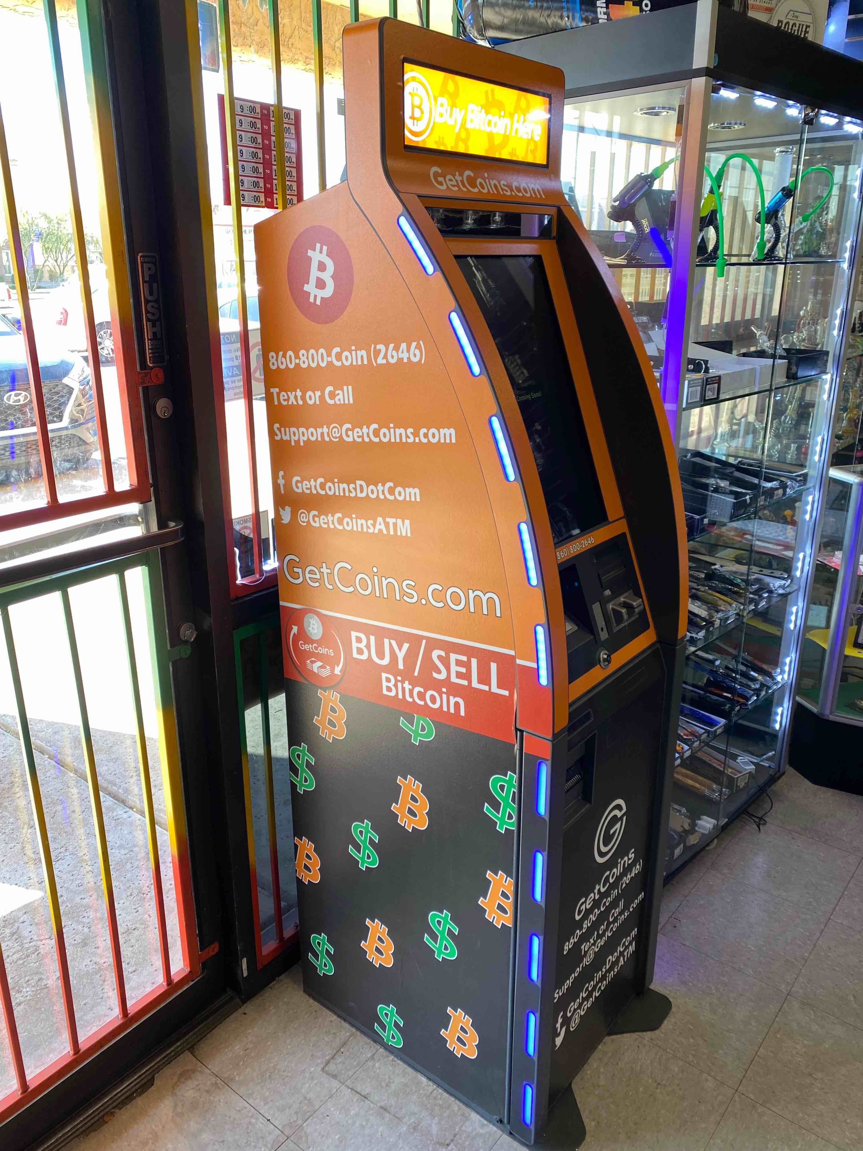 Getcoins - Bitcoin ATM - Inside of Elevated Smoke Shop in Mesa, Arizona