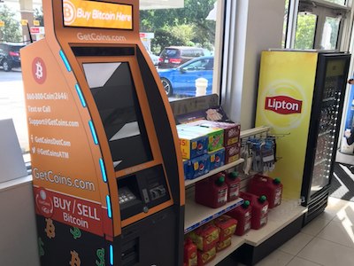 Getcoins - Bitcoin ATM - Inside of Shell in Miramar, Florida