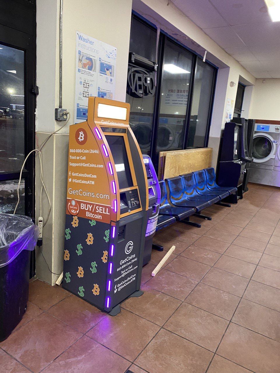 Getcoins - Bitcoin ATM - Inside of L&Z Laundry  in Philadelphia, Pennsylvania