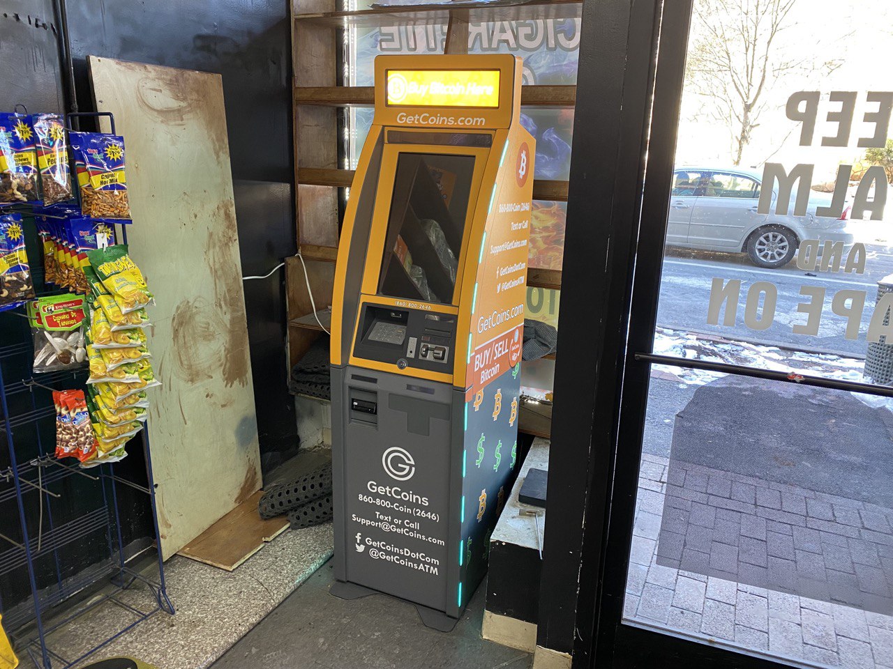 Getcoins - Bitcoin ATM - Inside of Tobacco Shop  in Trenton, New Jersey