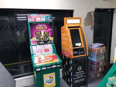 Getcoins - Bitcoin ATM - Inside of BP in Boynton Beach, Florida