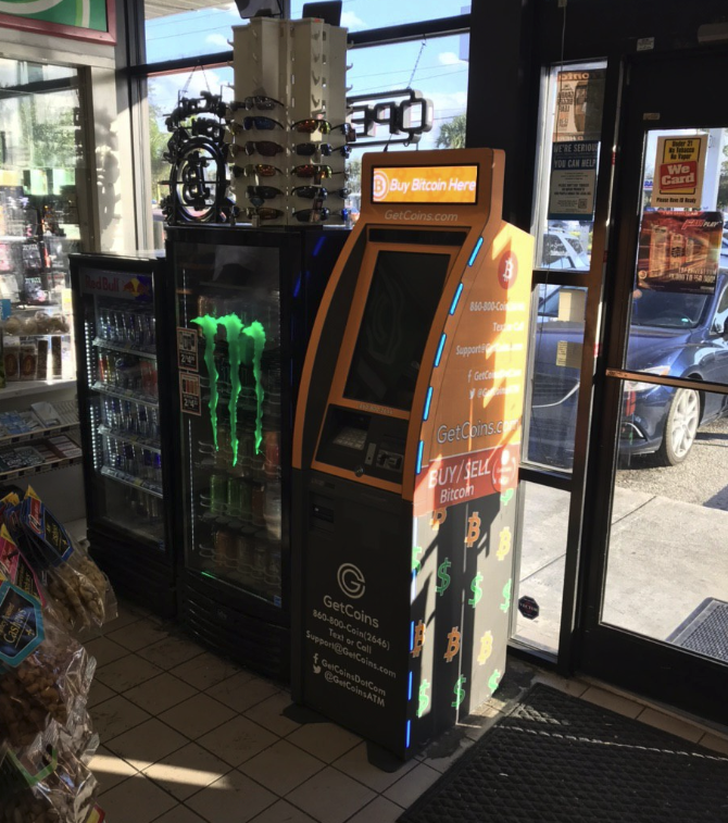Getcoins - Bitcoin ATM - Inside of Marathon in West Palm Beach, Florida