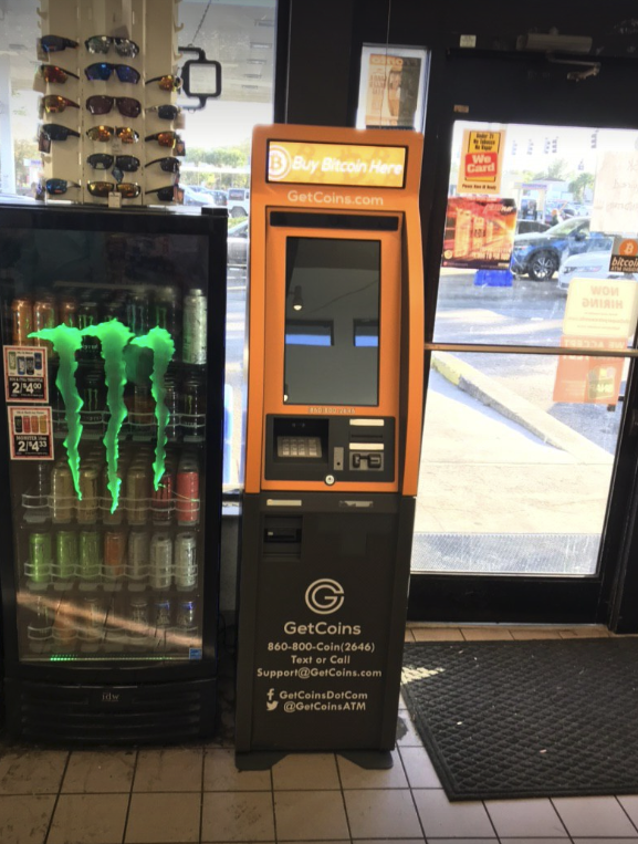 Getcoins - Bitcoin ATM - Inside of Marathon in West Palm Beach, Florida