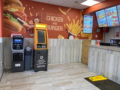 Getcoins - Bitcoin ATM - Inside of Crown Chicken & Burger in Philadelphia, Pennsylvania