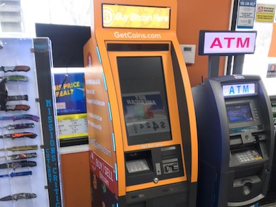 Getcoins - Bitcoin ATM - Inside of Mobil in Bainbridge, Indiana