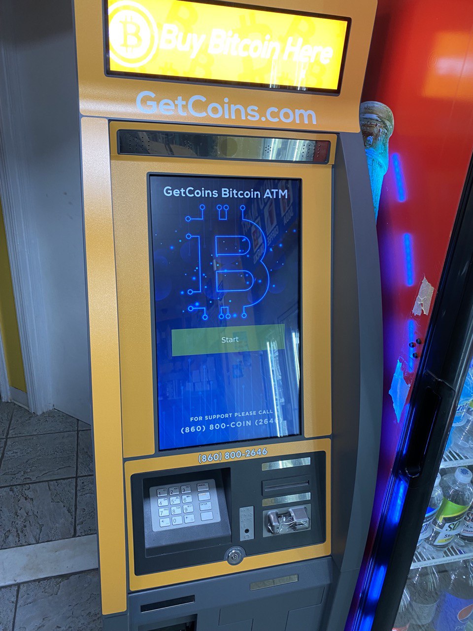 Getcoins - Bitcoin ATM - Inside of Sunoco in Roselle Park, New Jersey