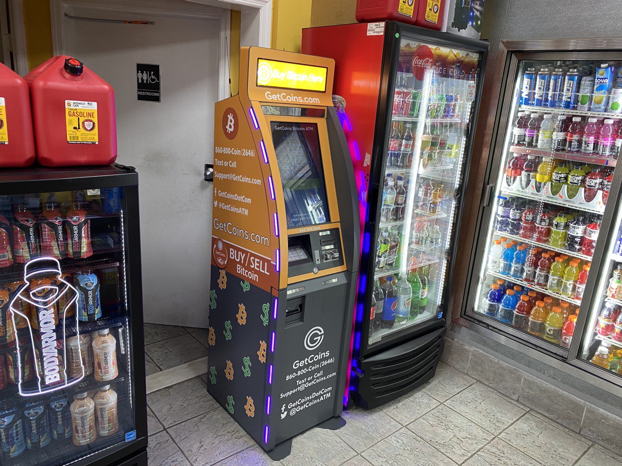 Getcoins - Bitcoin ATM - Inside of Sunoco in Roselle Park, New Jersey