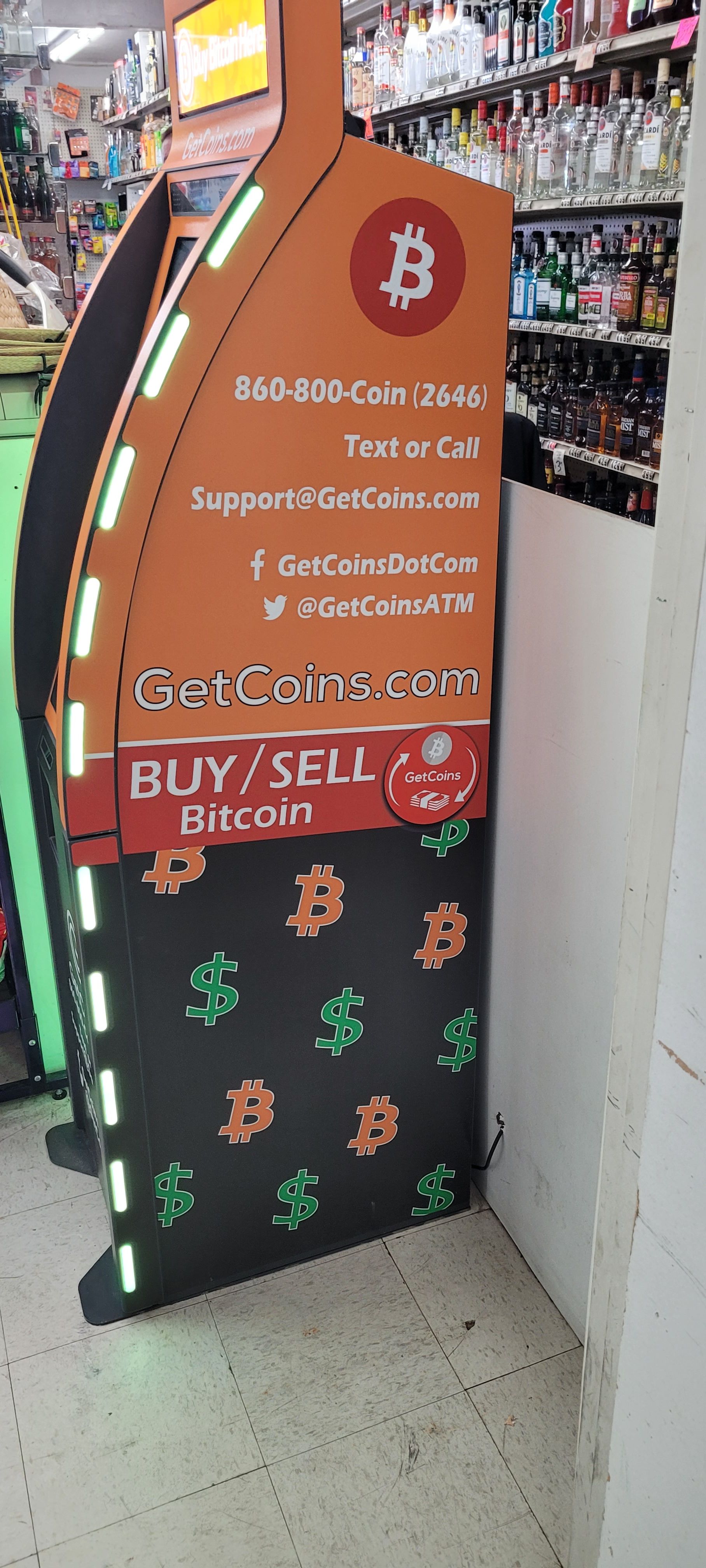 Getcoins - Bitcoin ATM - Inside of Golden Gate Market in San Diego, California