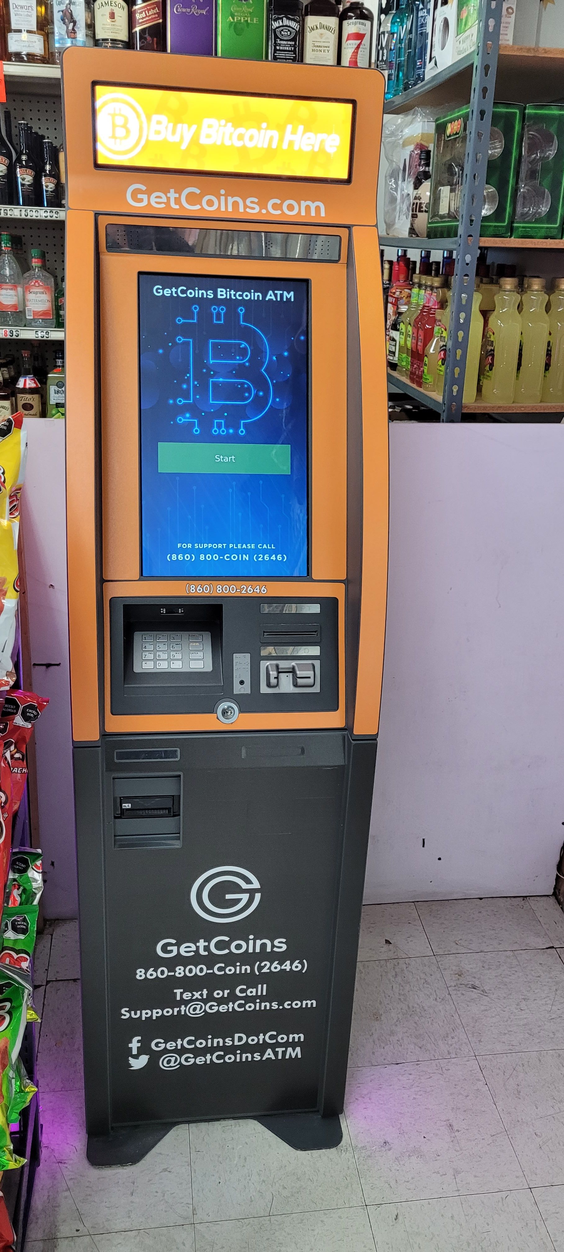 Getcoins - Bitcoin ATM - Inside of Golden Gate Market in San Diego, California