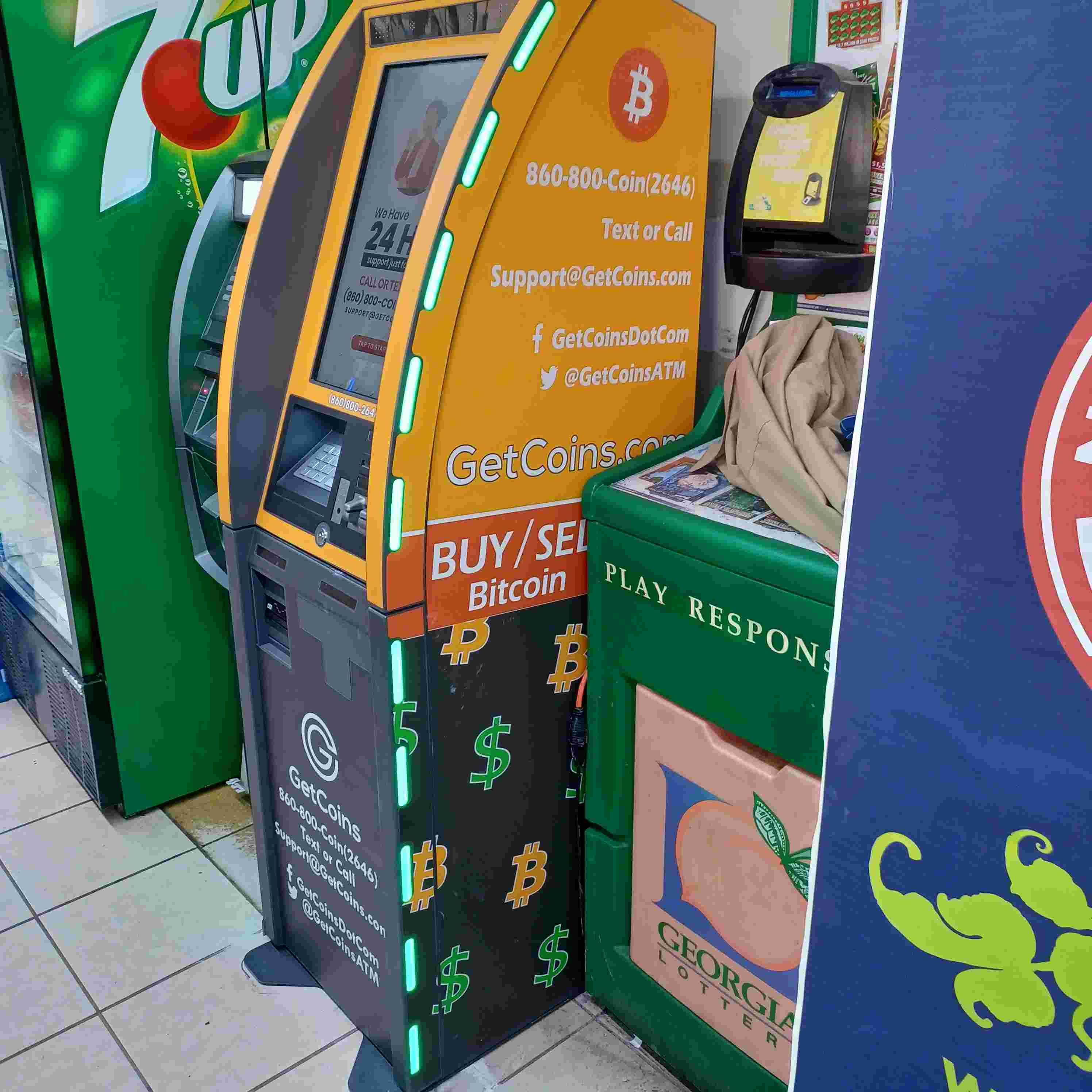 Getcoins - Bitcoin ATM - Inside of Shell in Lilburn, Georgia