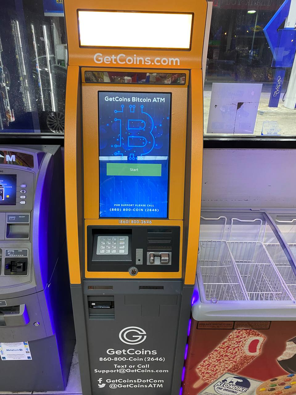 Getcoins - Bitcoin ATM - Inside of Sunoco in Washington, Washington D.C.