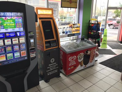 Getcoins - Bitcoin ATM - Inside of Shell in Gaithersburg, Maryland