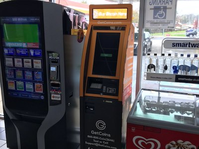 Getcoins - Bitcoin ATM - Inside of Shell in Gaithersburg, Maryland
