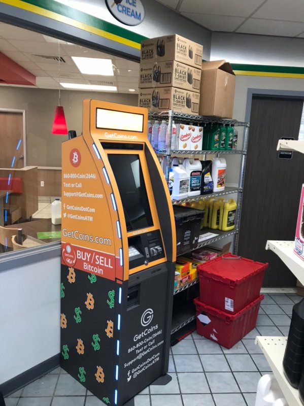 Getcoins - Bitcoin ATM - Inside of BP in Warren, Michigan