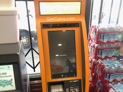 Getcoins - Bitcoin ATM - Inside of Arco in Riverside, California