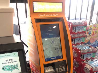 Getcoins - Bitcoin ATM - Inside of Arco in Riverside, California