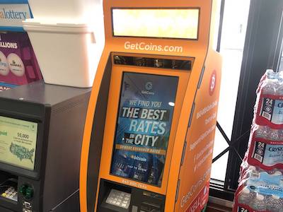 Getcoins - Bitcoin ATM - Inside of Arco in Riverside, California