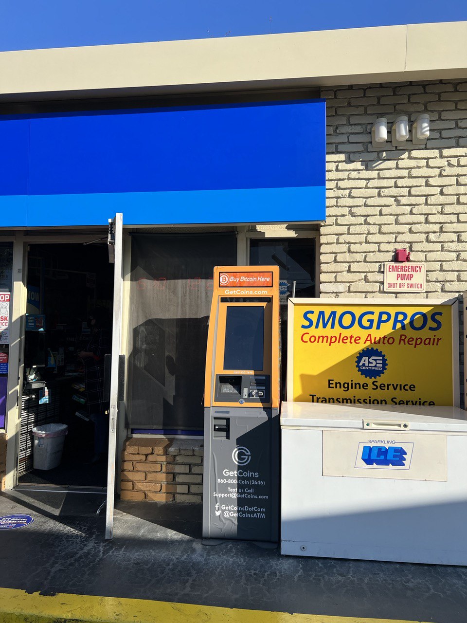 Getcoins - Bitcoin ATM - Inside of ARCO in Glendale, California