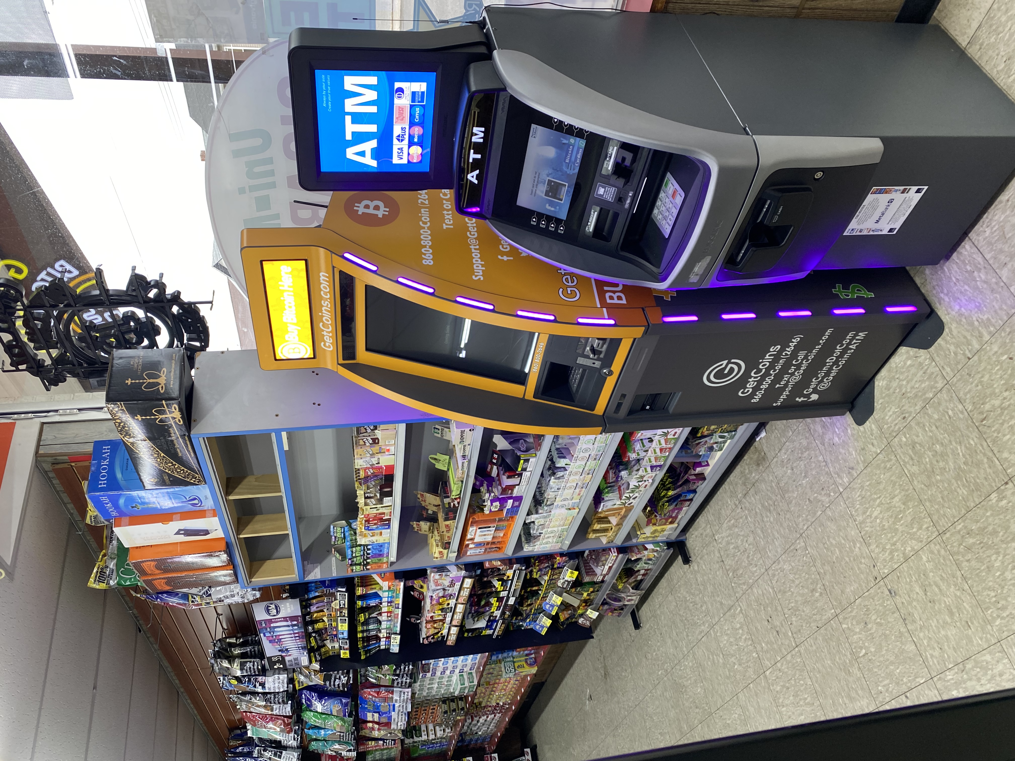 Getcoins - Bitcoin ATM - Inside of Tobacco Outlet Mini Mart in McSherrystown, Pennsylvania