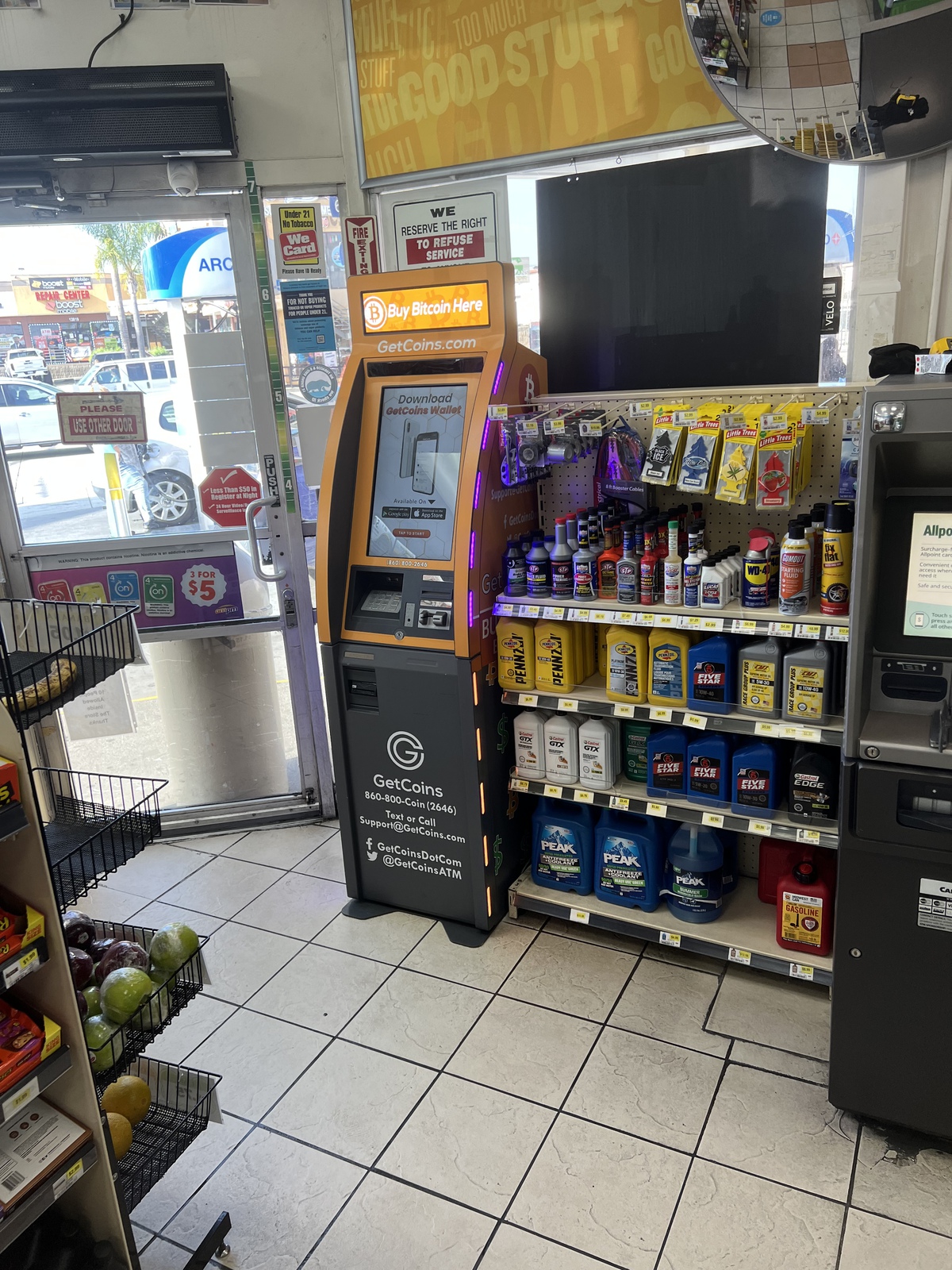 Getcoins - Bitcoin ATM - Inside of ARCO in Hawthorne, California