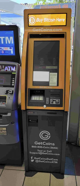 Getcoins - Bitcoin ATM - Inside of ARCO in Santa Maria, California