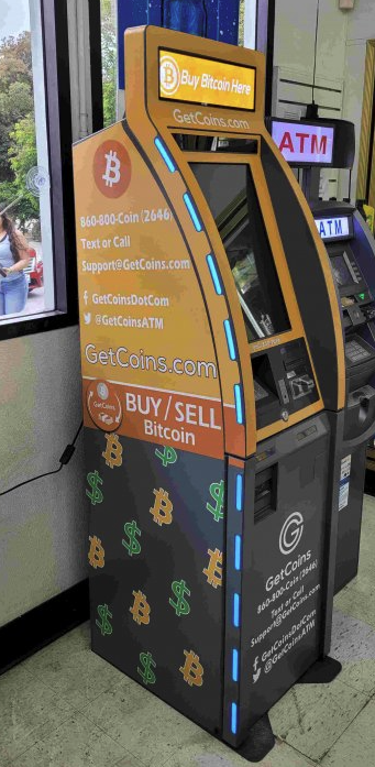 Getcoins - Bitcoin ATM - Inside of Shell in Morro Bay, California