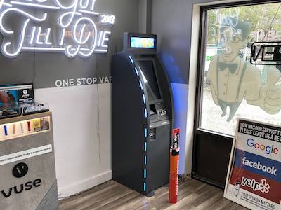 Getcoins - Bitcoin ATM - Inside of Good Guy Vapes in Union City, New Jersey