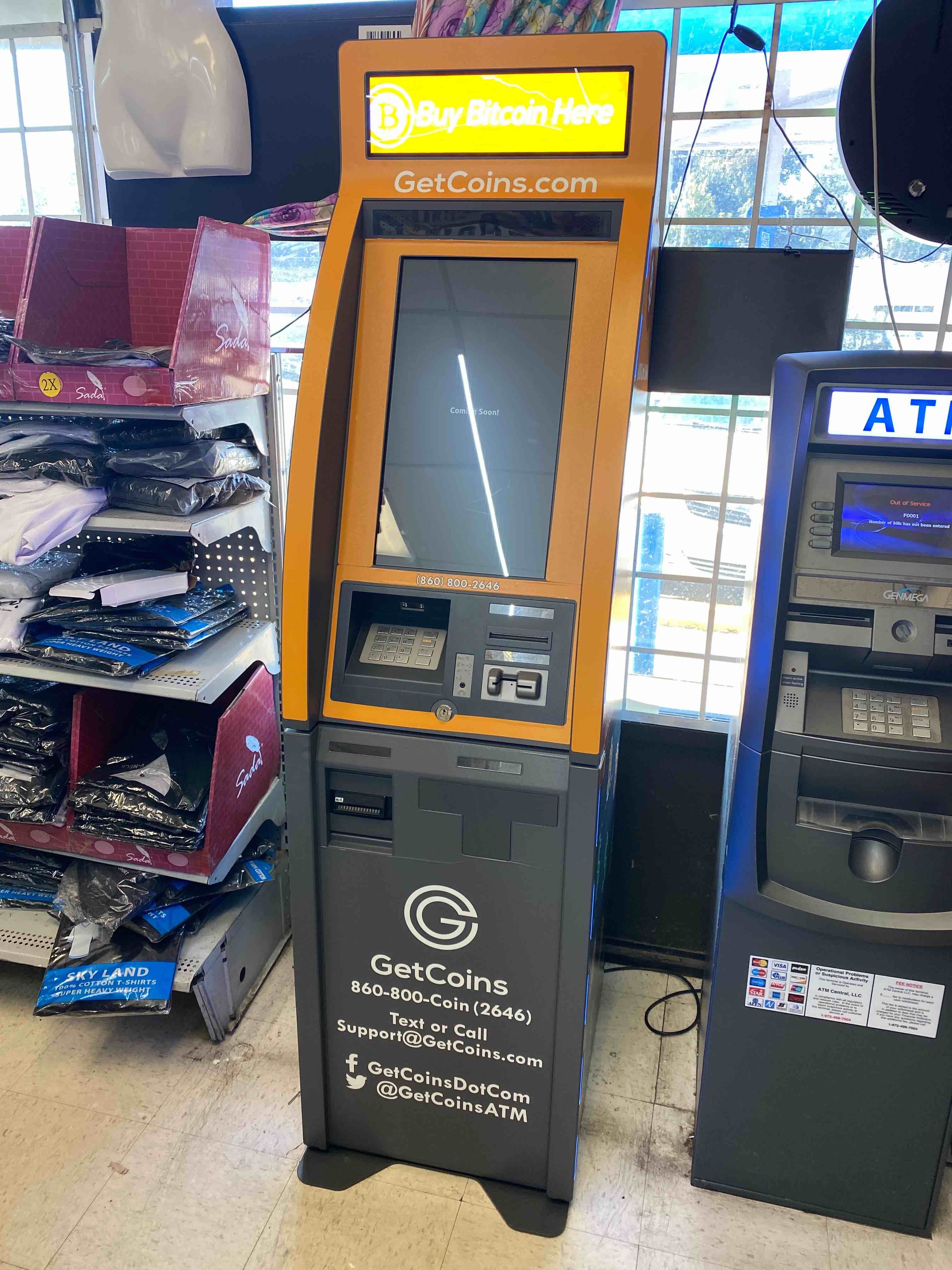 Getcoins - Bitcoin ATM - Inside of Valero in Memphis, Tennessee