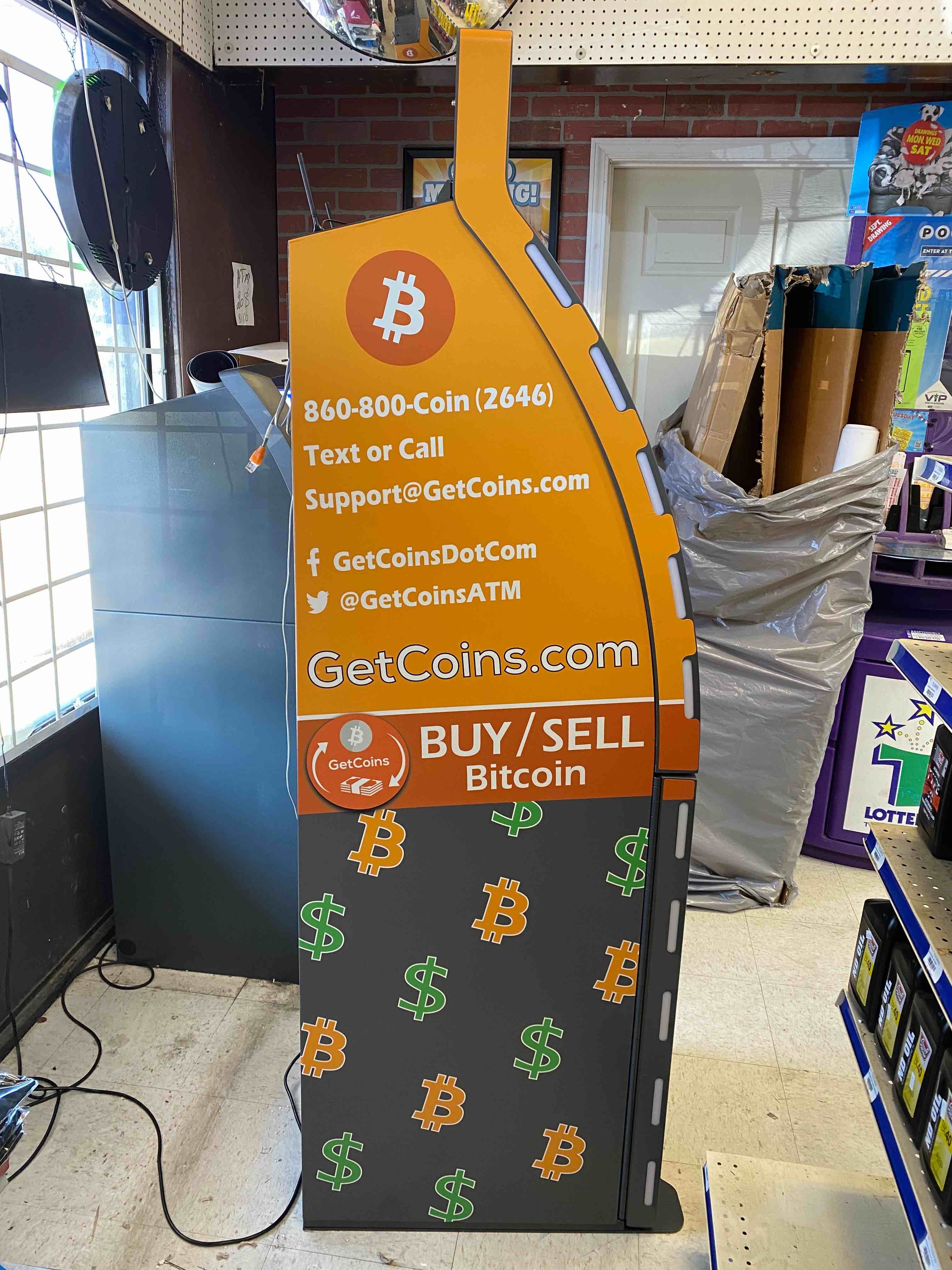Getcoins - Bitcoin ATM - Inside of Valero in Memphis, Tennessee