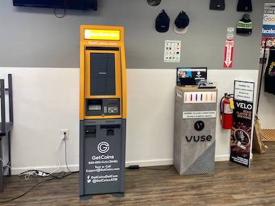 Getcoins - Bitcoin ATM - Inside of Good Guy Vapes in Bayonne, New Jersey