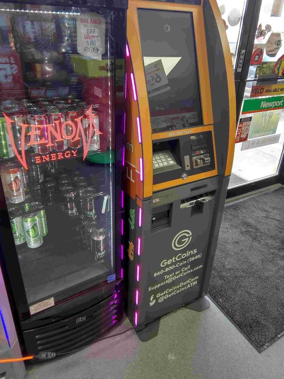 Getcoins - Bitcoin ATM - Inside of Mobil/One Stop Express in Kokomo, Indiana