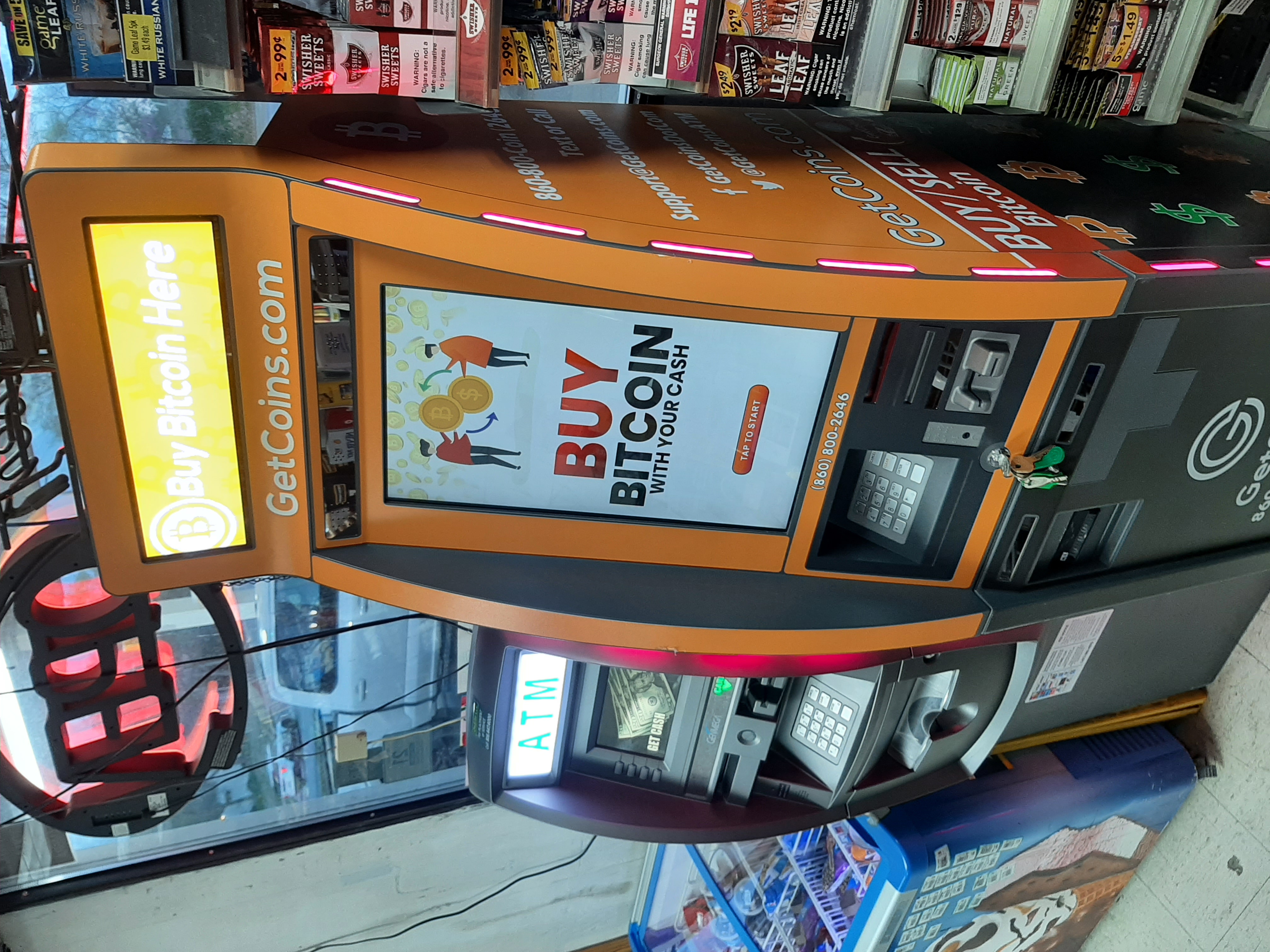 Getcoins - Bitcoin ATM - Inside of Pleasant Hill Fast Stop in Pleasant Hill, Missouri