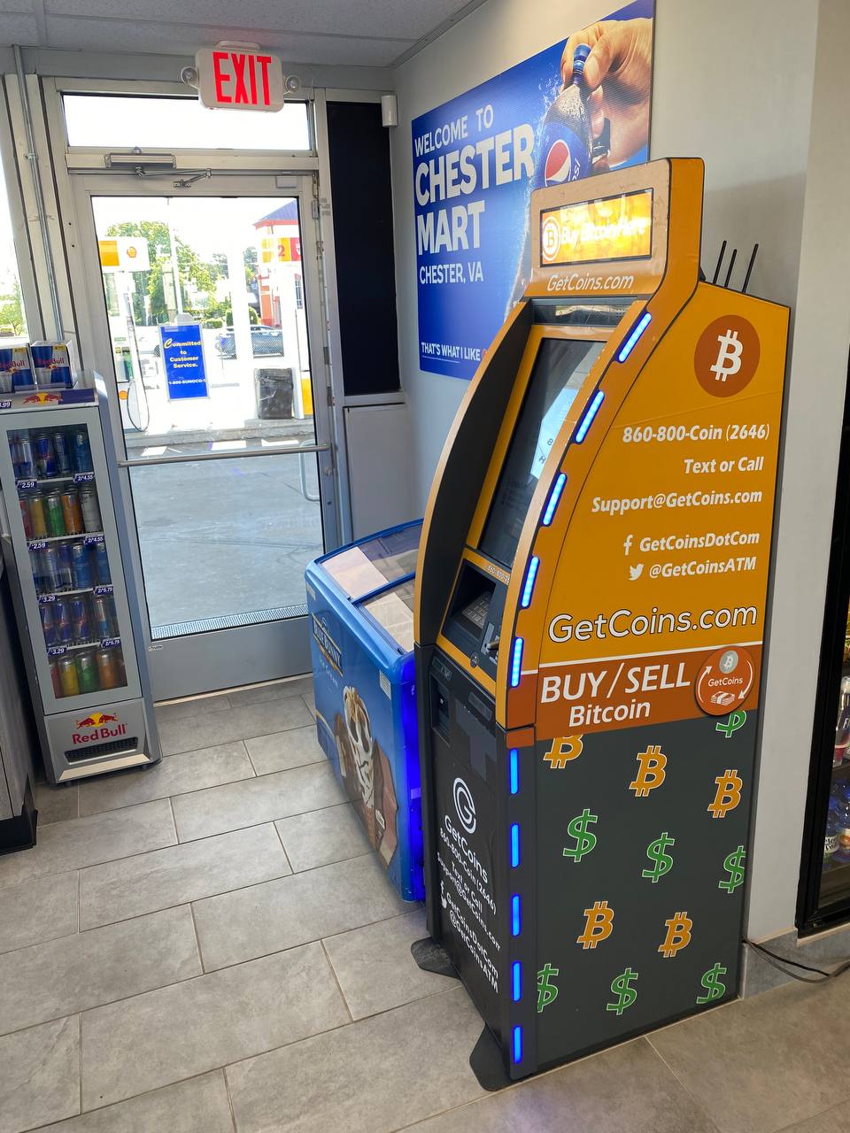 Getcoins - Bitcoin ATM - Inside of Shell in Chester, Virginia