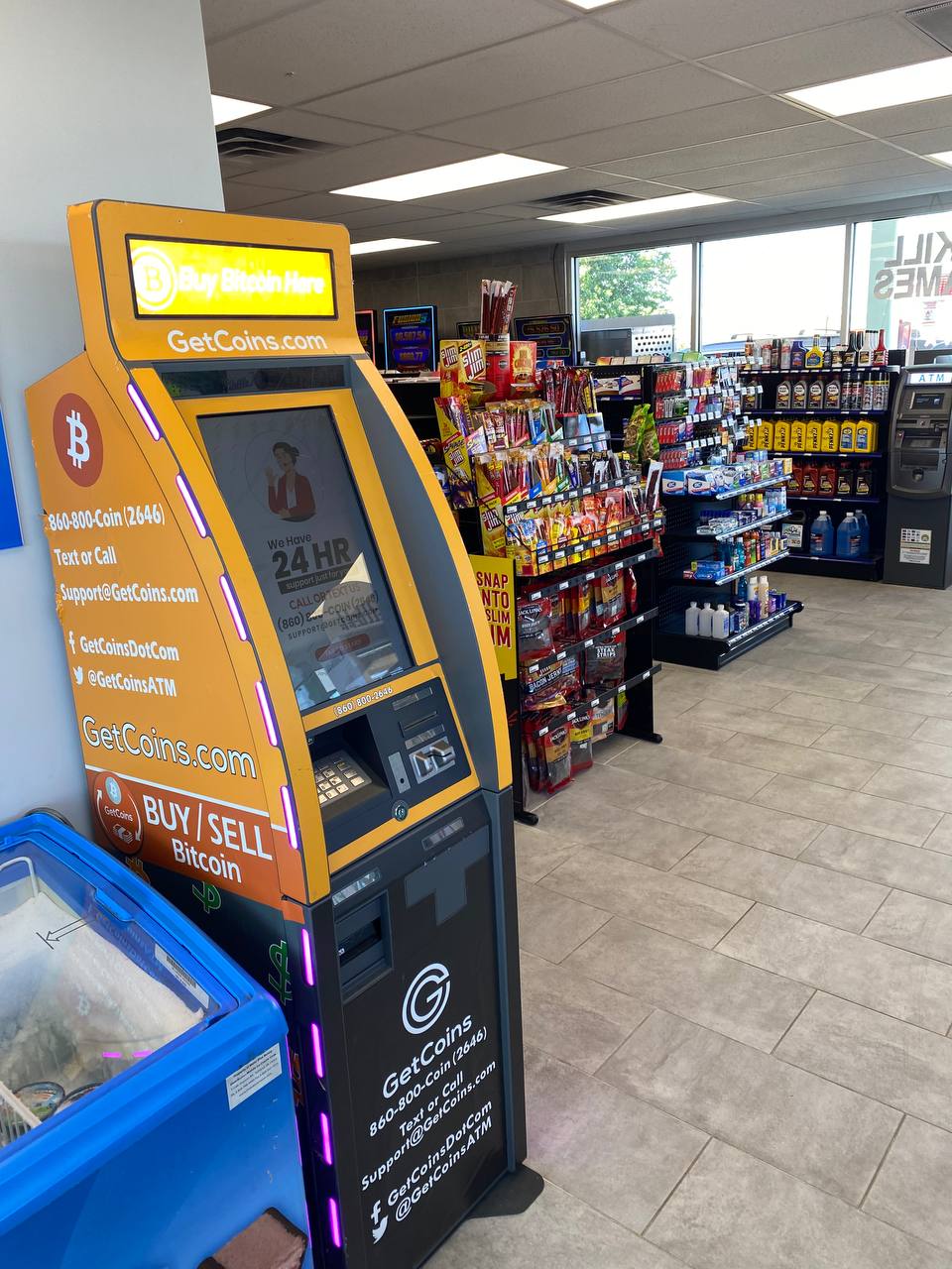 Getcoins - Bitcoin ATM - Inside of Shell in Chester, Virginia