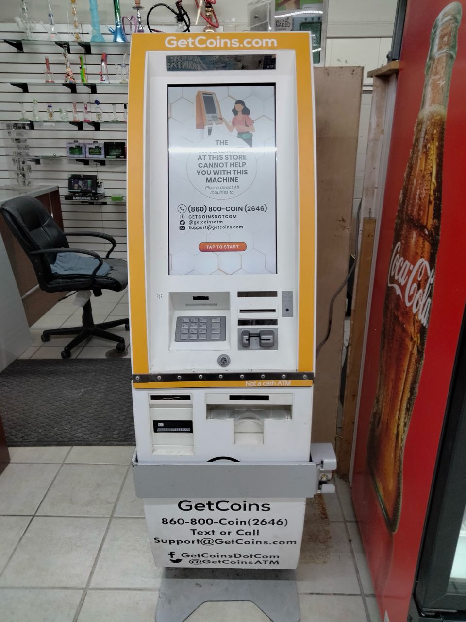 Getcoins - Bitcoin ATM - Inside of Kwik Shop in Seguin, Texas