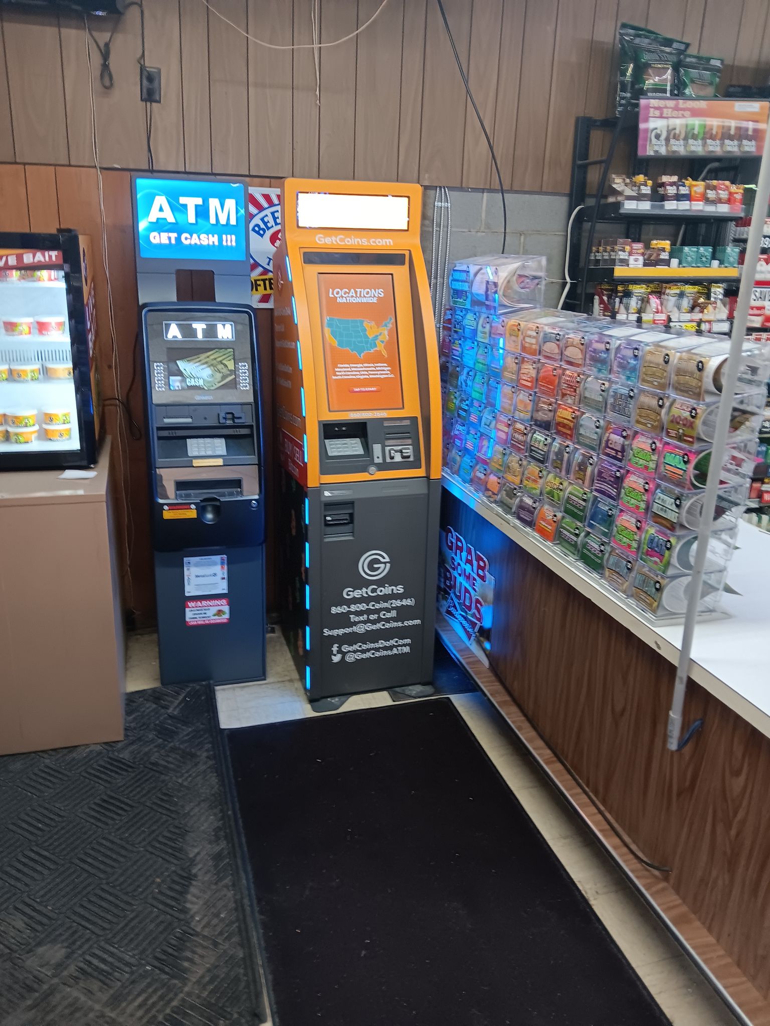 Getcoins - Bitcoin ATM - Inside of Smoke and Beverage in Northfield, Ohio