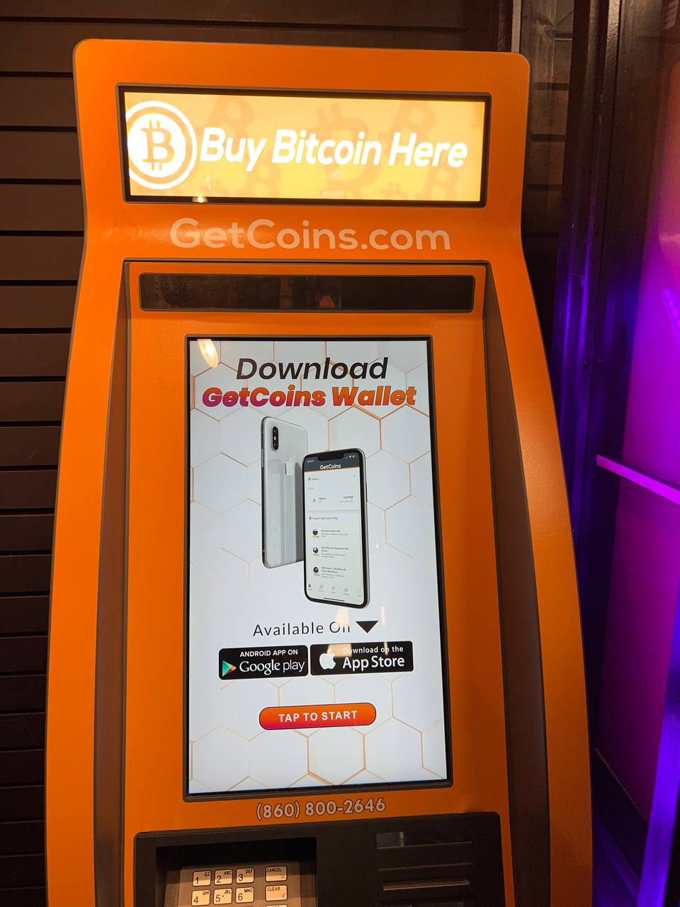 Getcoins - Bitcoin ATM - Inside of Smoke ET in Beaumont, Texas