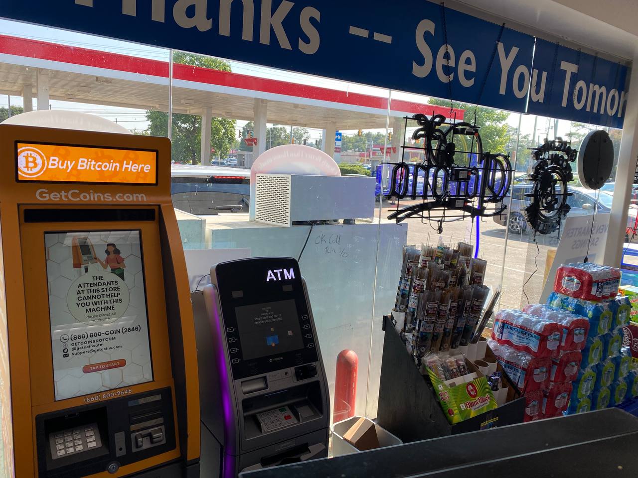 Getcoins - Bitcoin ATM - Inside of Exxon in Memphis, Tennessee