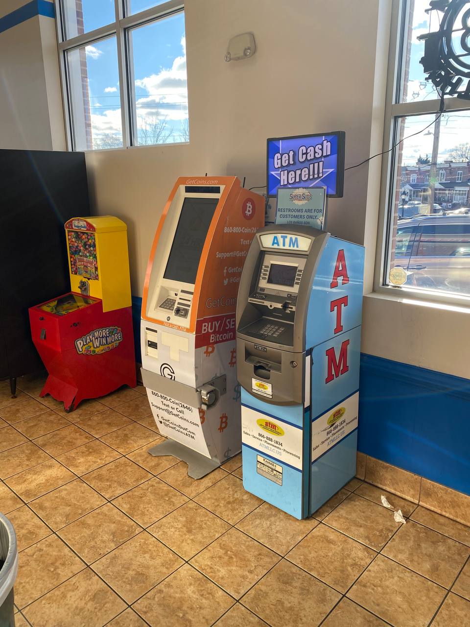 Getcoins - Bitcoin ATM - Inside of Super Suds Laundromat in Wilmington, Delaware