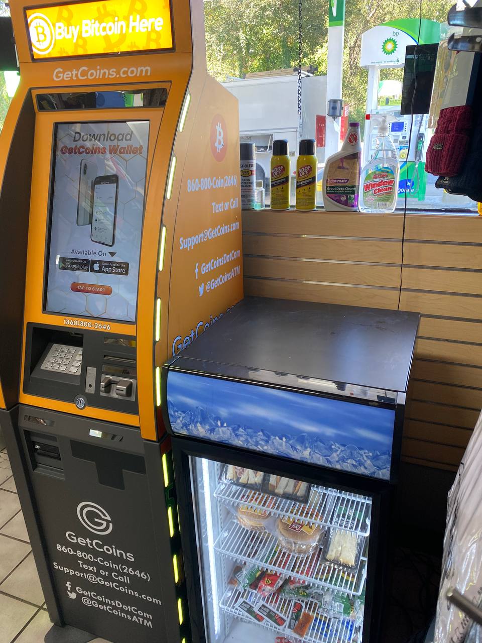 Getcoins - Bitcoin ATM - Inside of BP in Davidsonville, Maryland