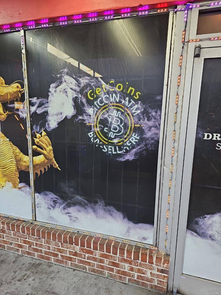 Getcoins - Bitcoin ATM - Inside of Dragons Vape in Jacksonville, Florida