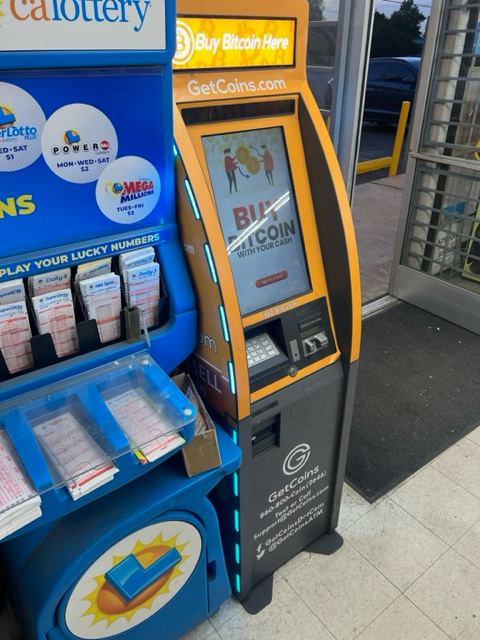 Getcoins - Bitcoin ATM - Inside of AJ Liquor Mart in Anaheim, California