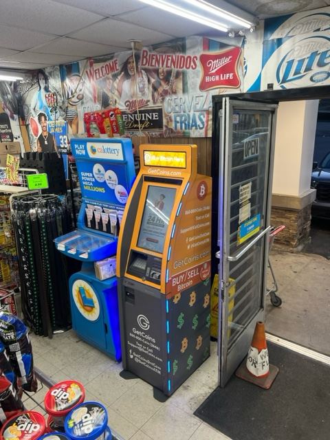 Getcoins - Bitcoin ATM - Inside of AJ Liquor Mart in Anaheim, California