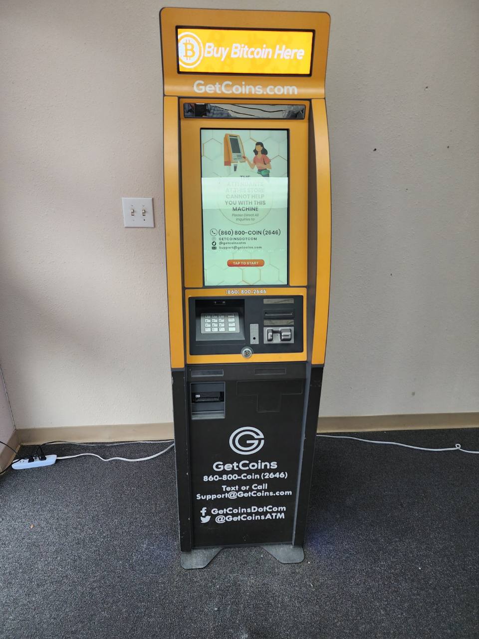Getcoins - Bitcoin ATM - Inside of 24K SMOKE AND VAPE in Fort Worth, Texas