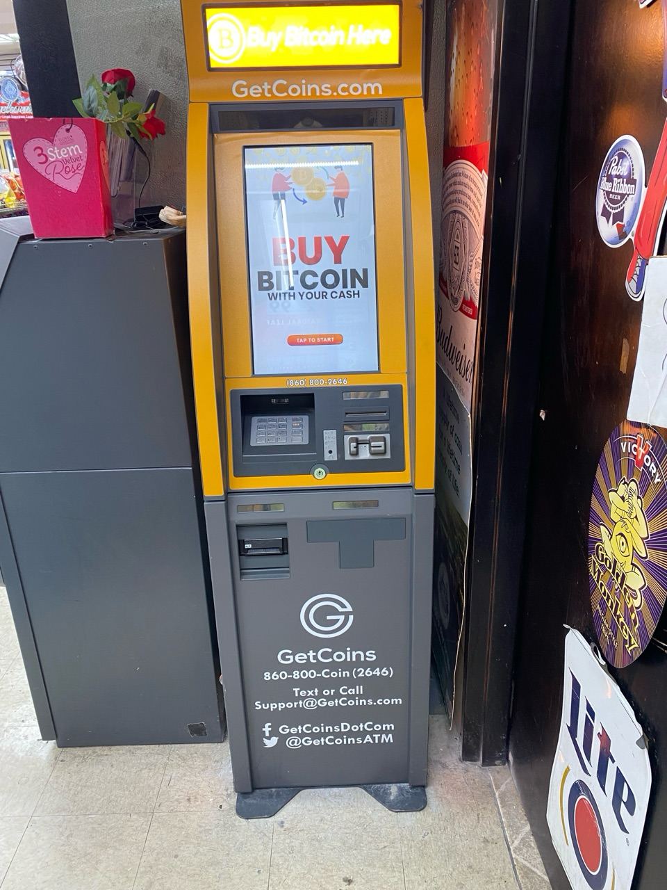 Getcoins - Bitcoin ATM - Inside of E Quick Shop in Greensboro, North Carolina